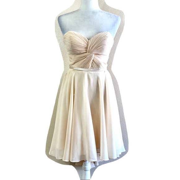 Cinderella Divine Y2k 2000s Cream Strapless Sweetheart Dress - Picture 1 of 8